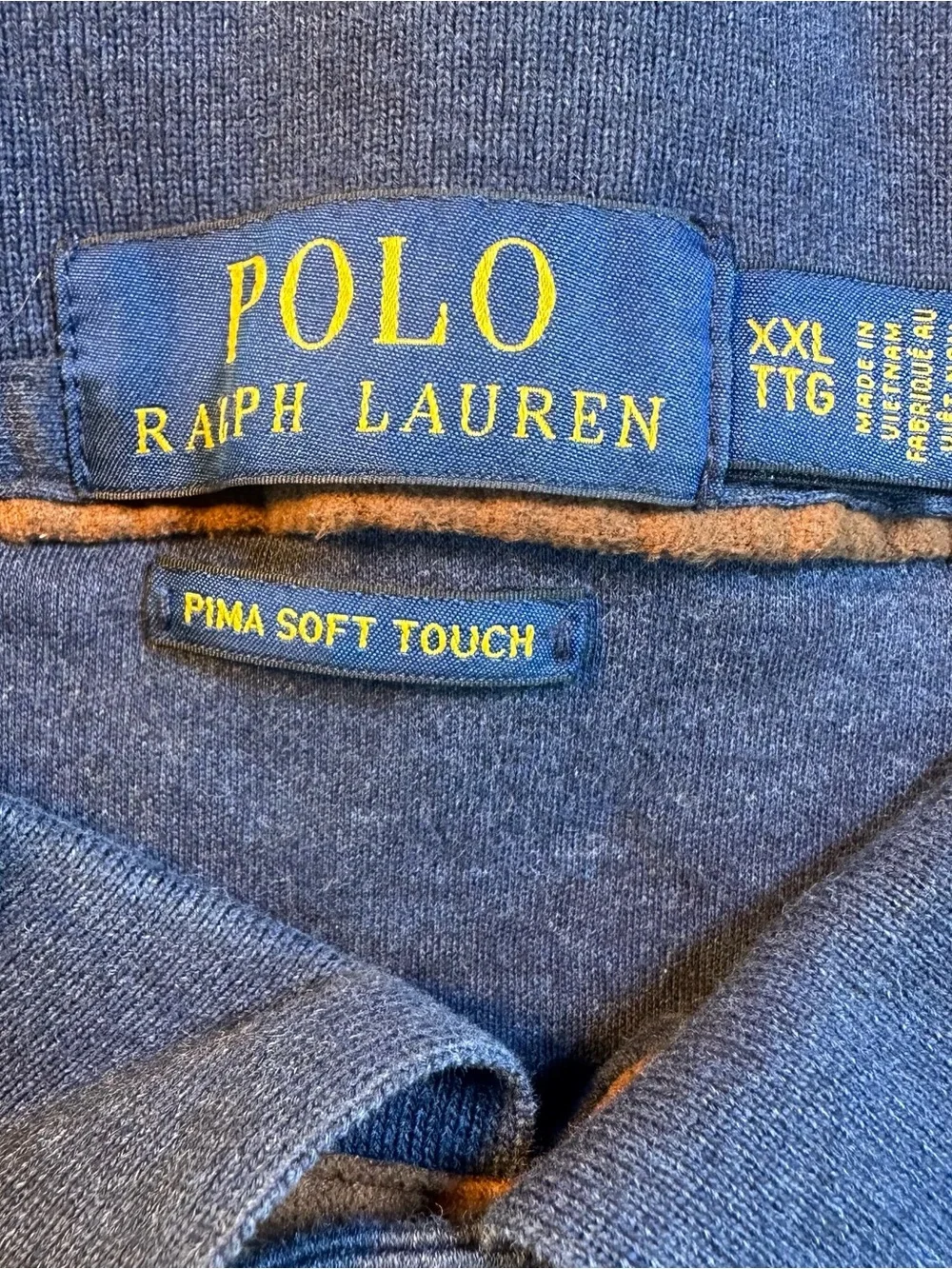 Polo Ralph Lauren Men's Polo Shirt Pima Cotton Soft Touch Long Sleeve XXL Navy
